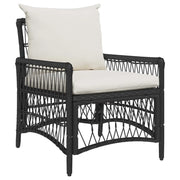 Sedia da Giardino | Sedie da Esterno con cuscino Nero 73 x 61 x 77 cm polyrattan