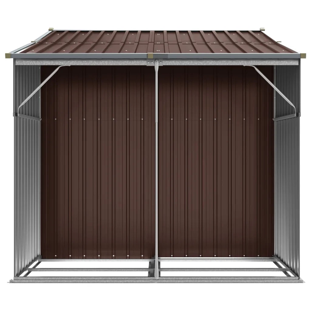 Capanno da Giardino Marrone 277x192,5x179 cm in Acciaio Zincato