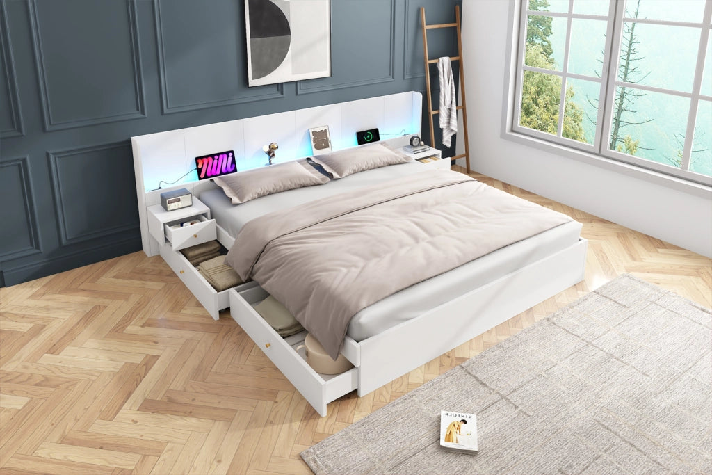 letto matrimoniale mdf bianco 180 x 200 cm