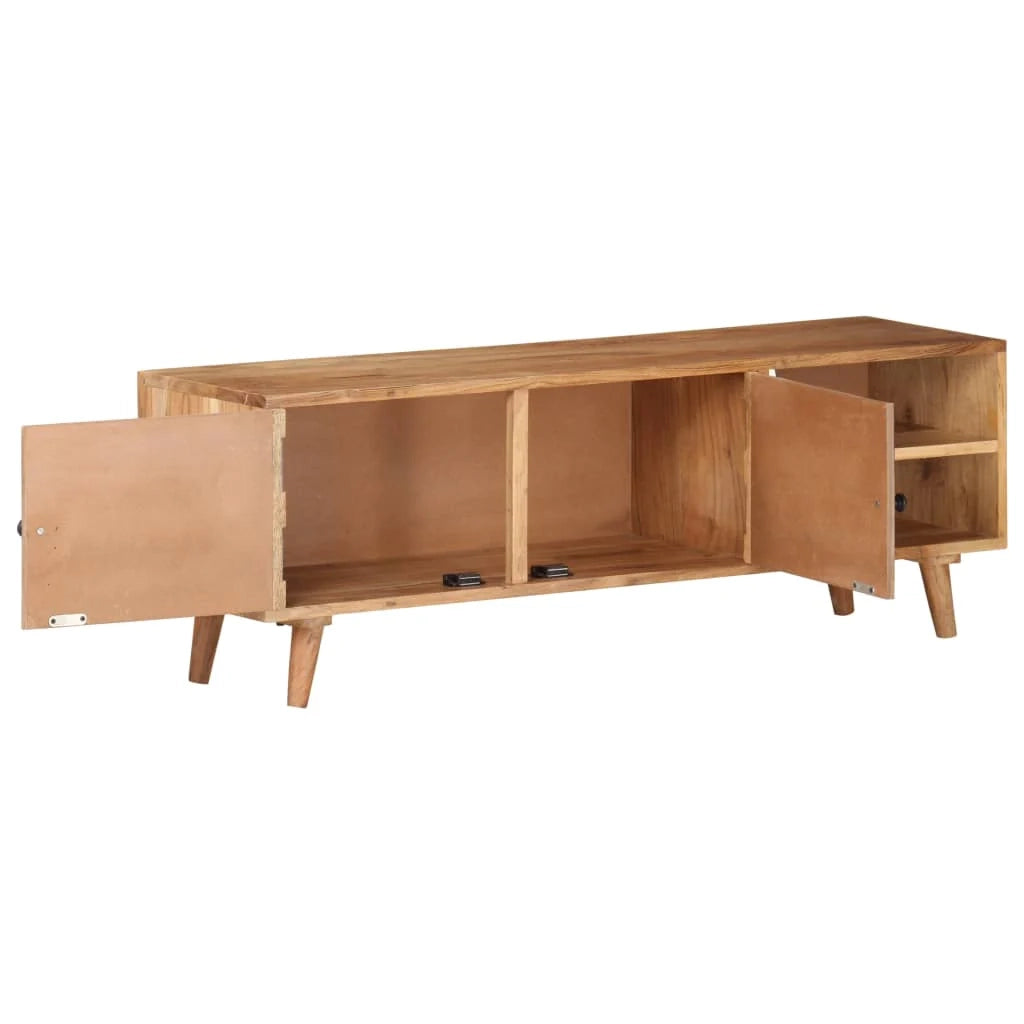 Mobile TV multimediale scaffale TV credenza mobile TV sala da pranzo soggiorno camera da letto 115 x 30 x 39 cm legno massello di acacia marrone 02_0025788