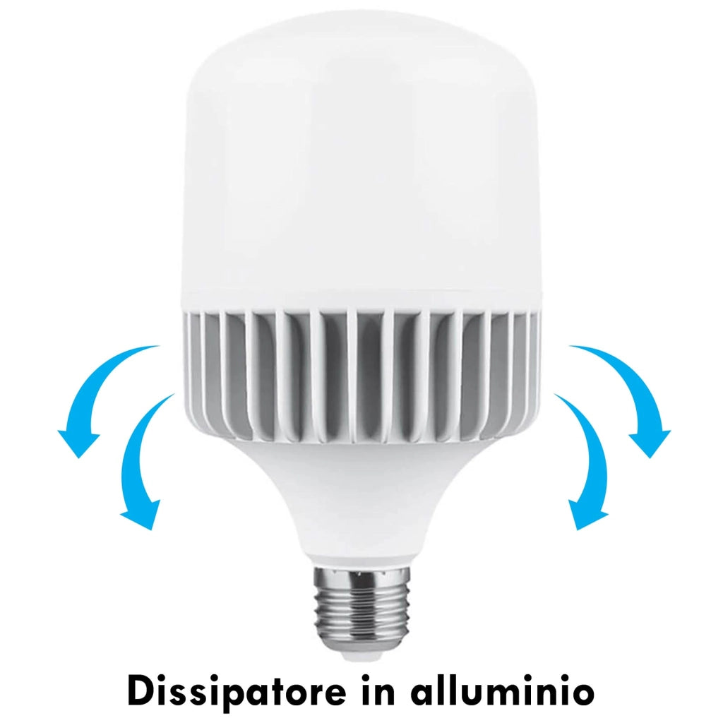 Lampada TURBO LED E27 30W alta resa 141W 2300 lumen illuminazione per grandi ambienti luce negozio centro commerciale 6400K