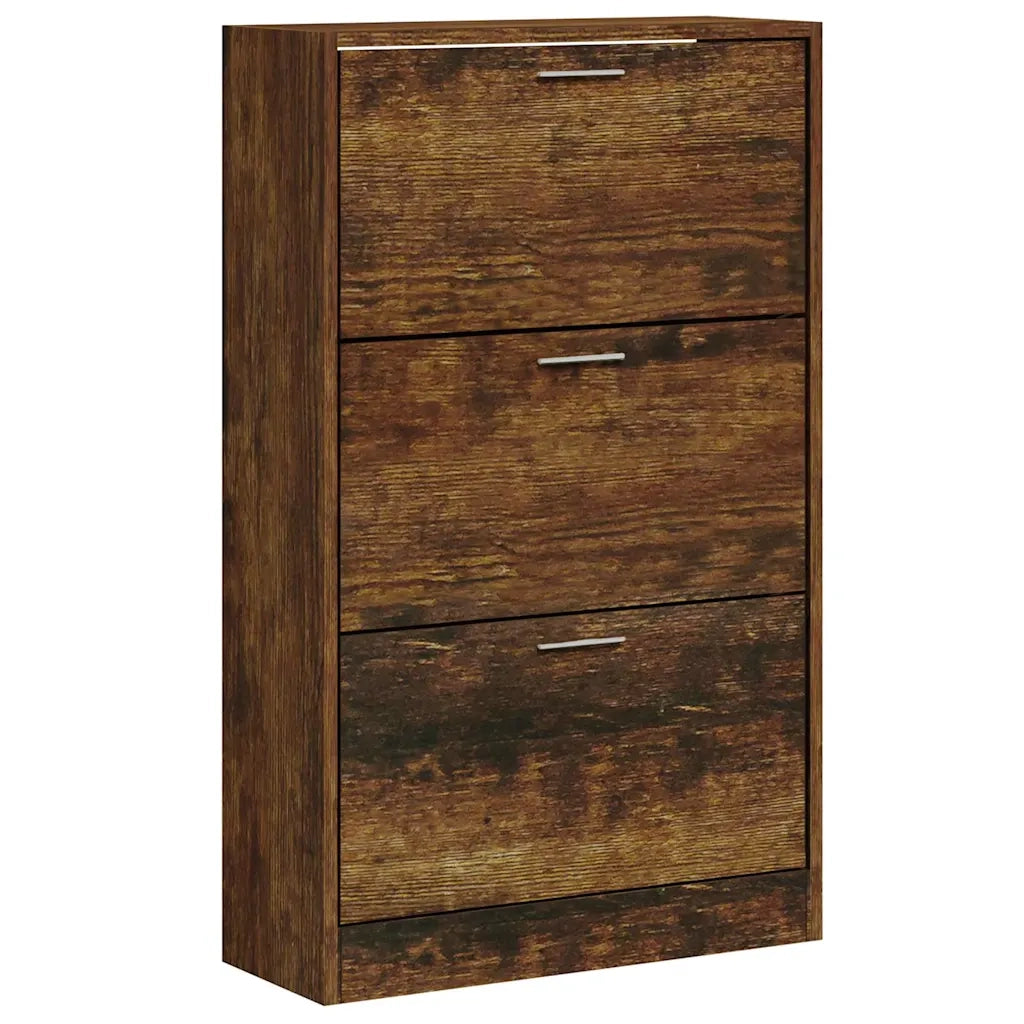 Scarpiera | Mobile per scarpe Rovere Fumo 63x24x103 cm in Legno Multistrato