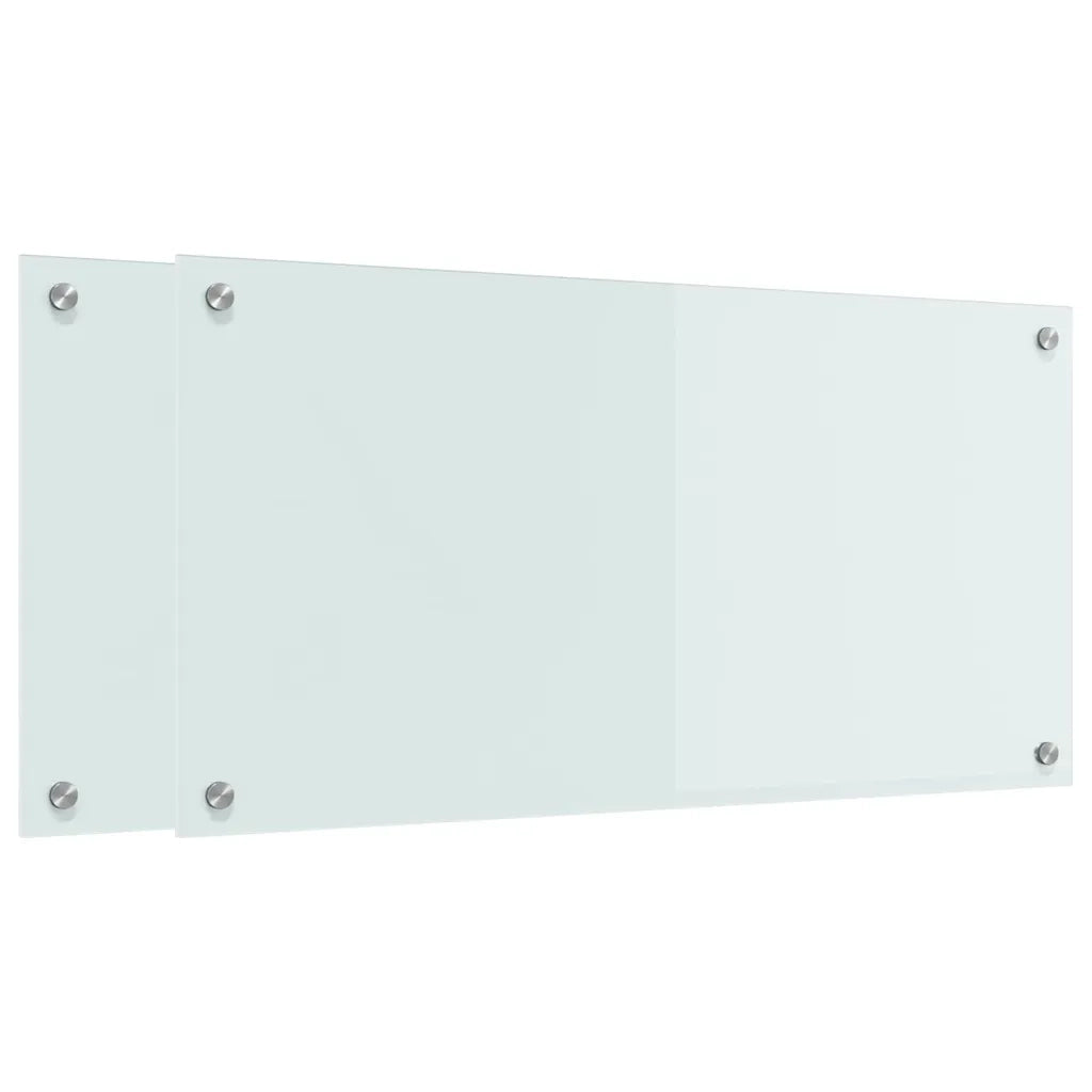 Schienale da cucina 2 pcs Bianco 80 x 40 cm vetro temperato 3415521