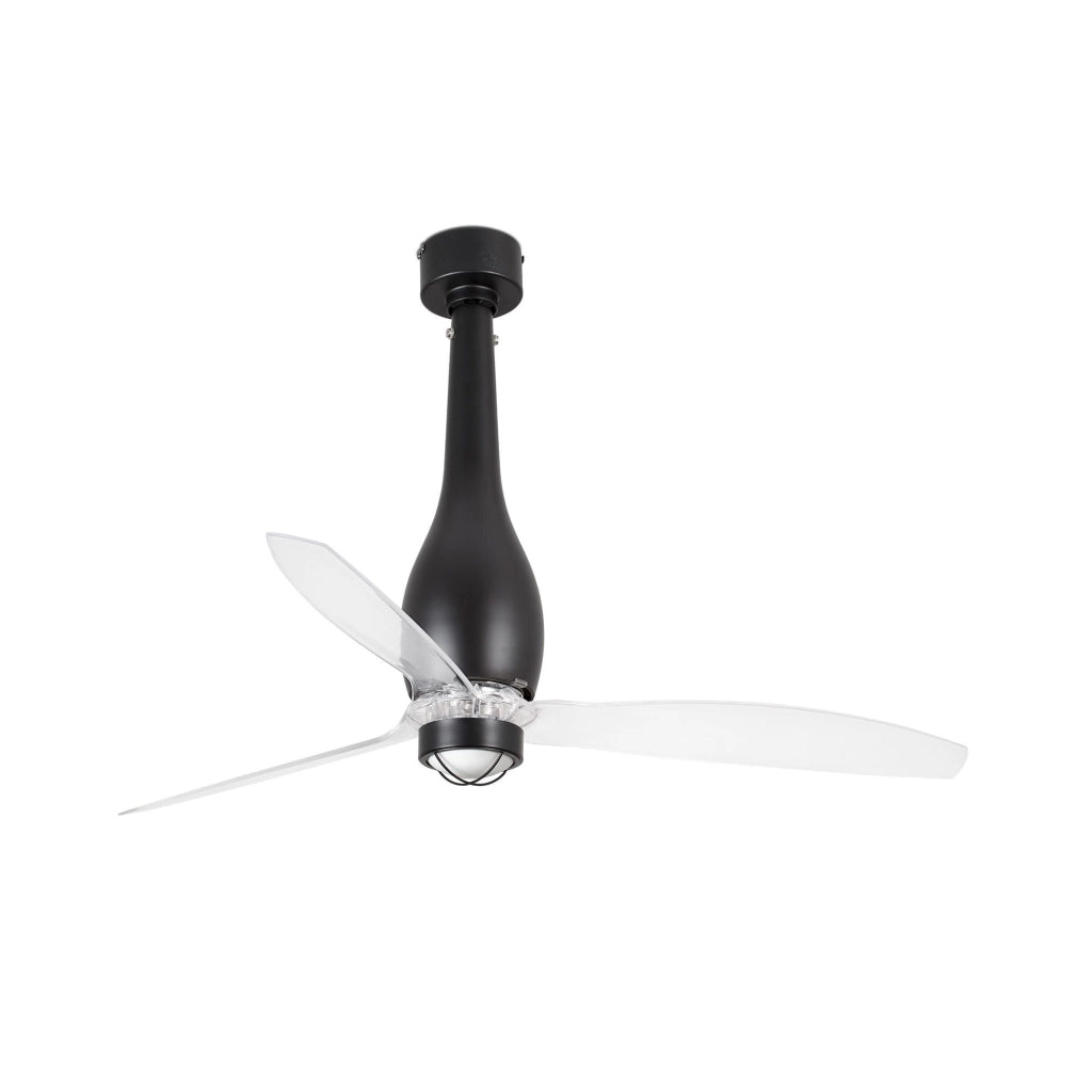 FARO Eterfan Nero Mate in Metallo con Pale Trasparenti Ø1280 mm Lampada LED 17W 3000K Design Moderno e Funzionale per Ambienti Privati e Professionali - Codice FARO-32003_10