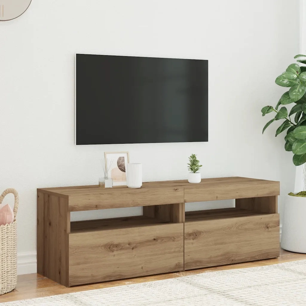Mobili Porta TV con LED 2 pz Artigianale in Legno Multistrato 856312