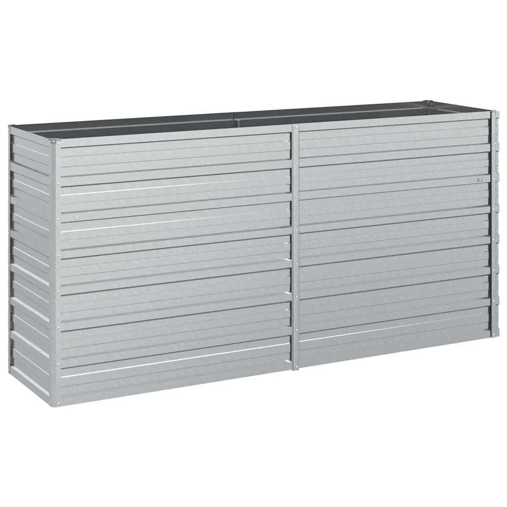 Fioriere | Cassetta per fiori | Letto Rialzato Giardino 160x40x77 cm in Acciaio Zincato Argento