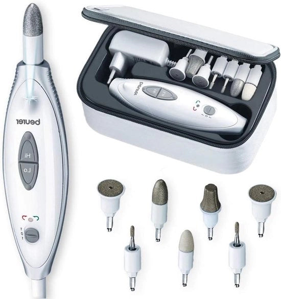 Set di manicure con vijl elettrica a 7 pezzi con luce LED per unghie curate - con tasca di stoccaggio inclusa