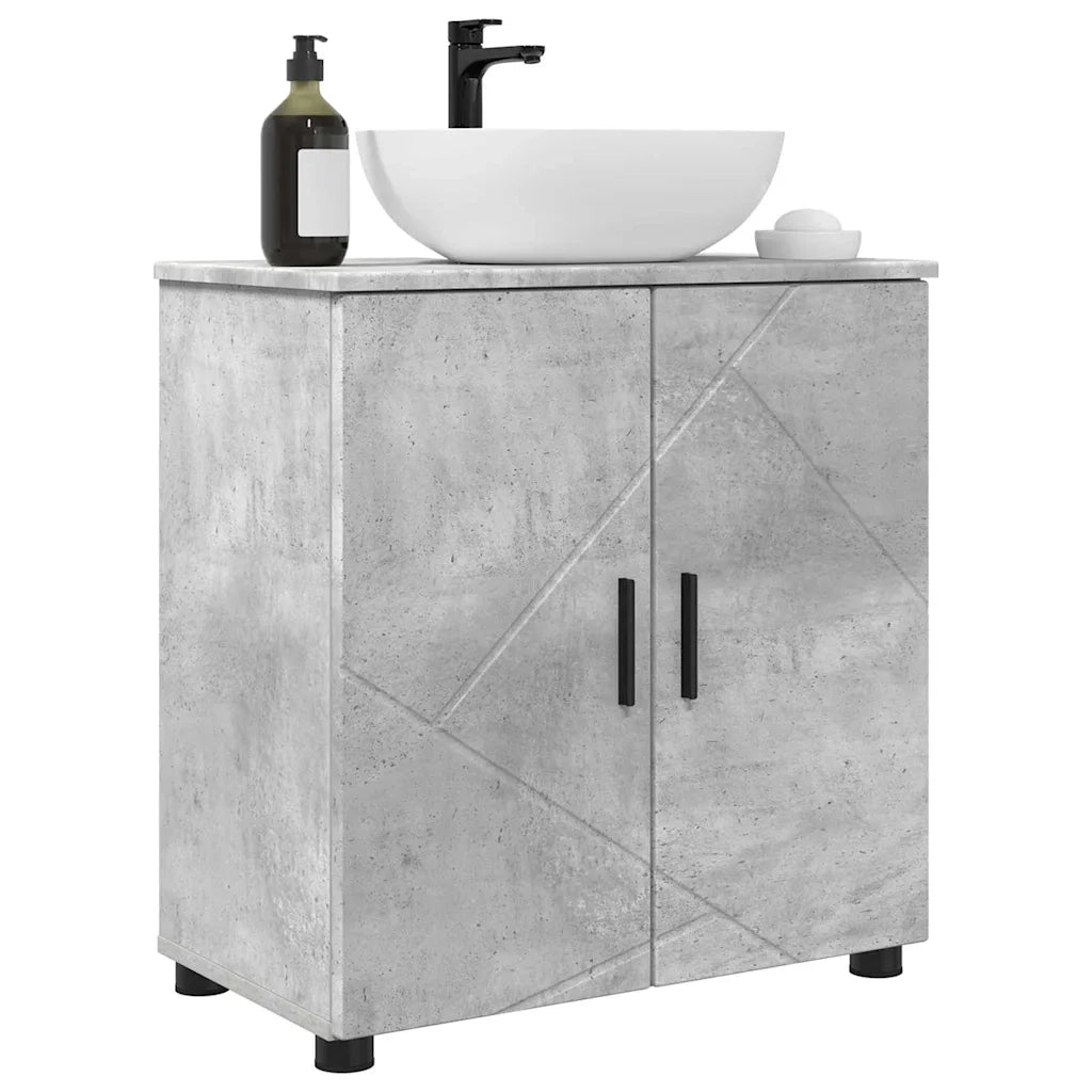 Mobile da Bagno con porta Grigio cemento 61 x 35 x 64 cm