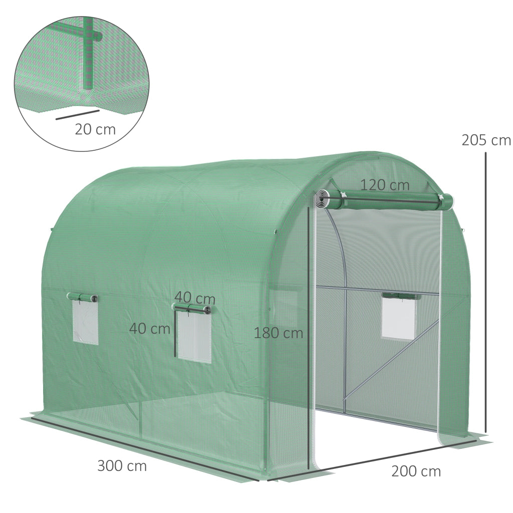Serra da Giardino Tunnel 6 m2 ¨C Zephmum ¨C Verde 3x2x2.1 m