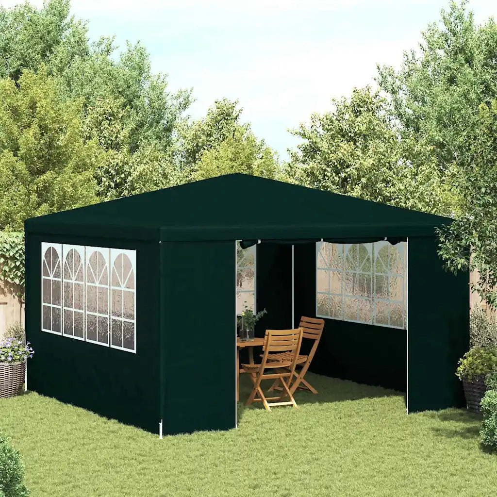 Gazebo | Pergolato Professionale con Pareti 4x4 m Verde 90 g/m2