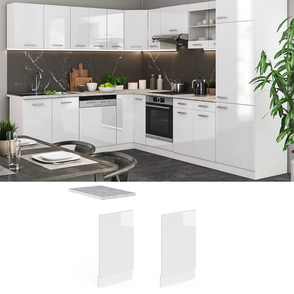 Vicco Pannello frontale Bianco lucido 45 cm senza piano di lavoro