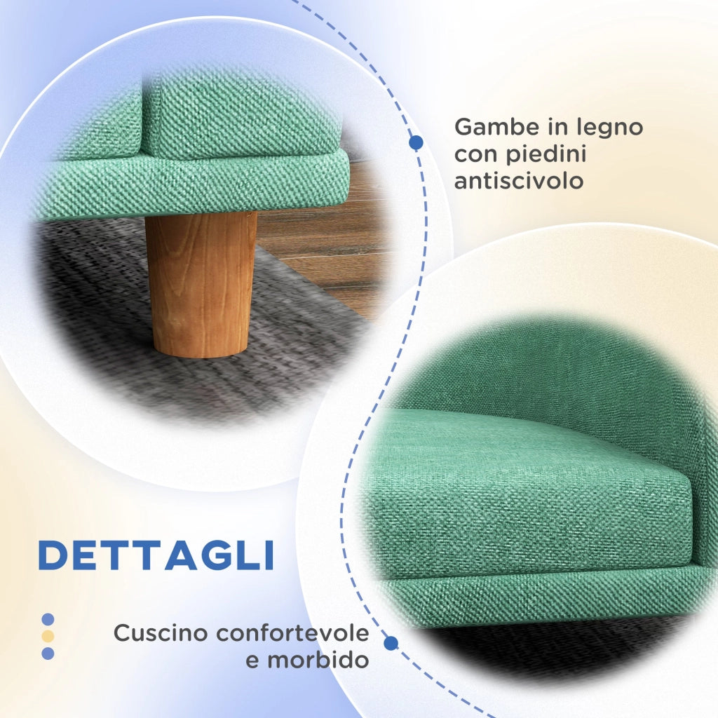 Divano per Cani Taglia Grande 98x67x25 cm con Cuscino Sfoderabile Verde Chiaro