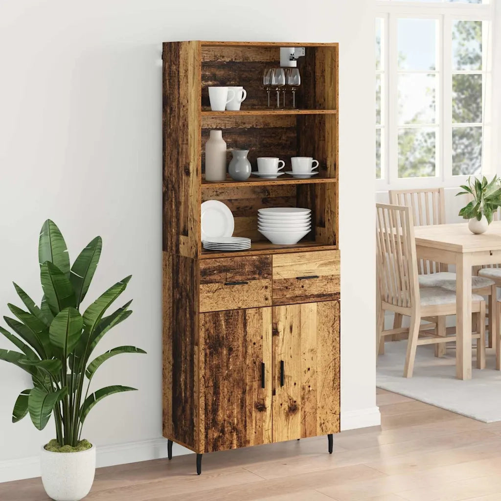 Credenza | Madia | Buffet da pranzo | Armadio da pranzo con cassetto Legno vecchio 69,5 x 34 x 180 cm