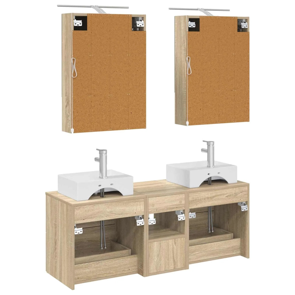 Set di mobili per il bagno 5 pcs Rovere Sonoma 3406801