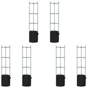 Set di 6 gabbie regolabili per pomodori da giardino 32 x 29 x 154 cm acciaio verde 02_0055599