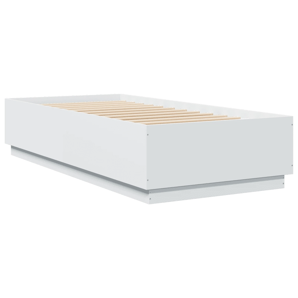 Giroletto con Luci LED-Struttura Letto Bianco 90x200 cm in Legno Multistrato 958397