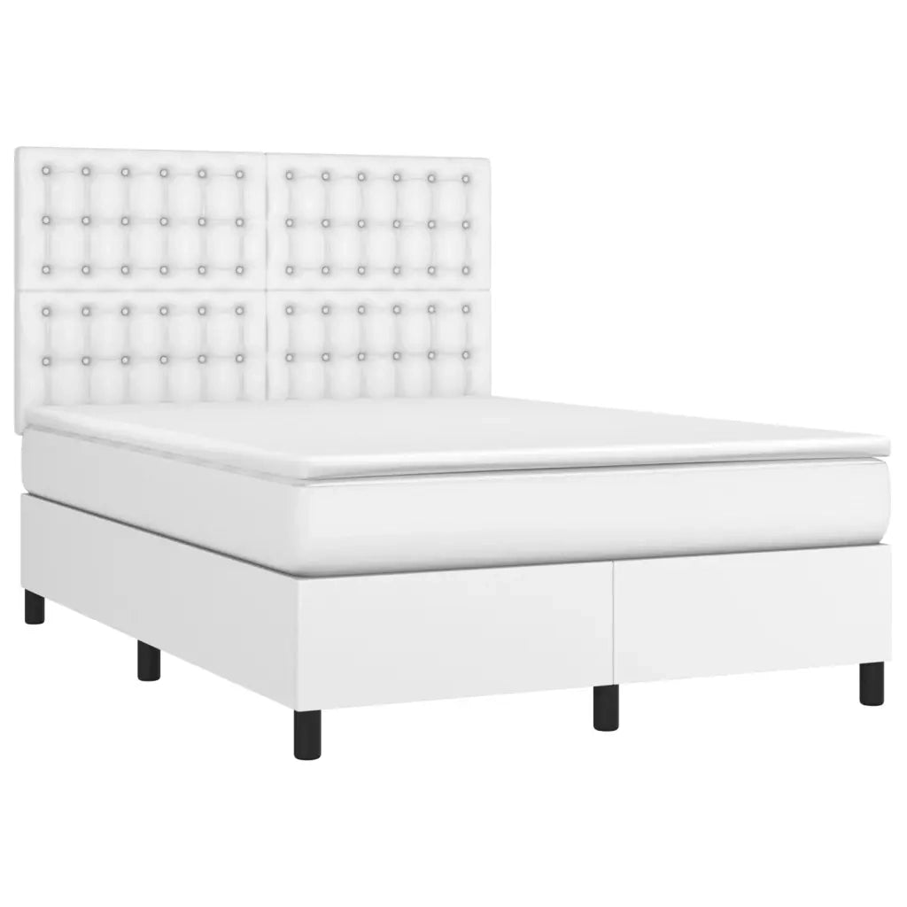 Giroletto a Molle con Materasso Bianco 140x200 cm in Similpelle 3142846