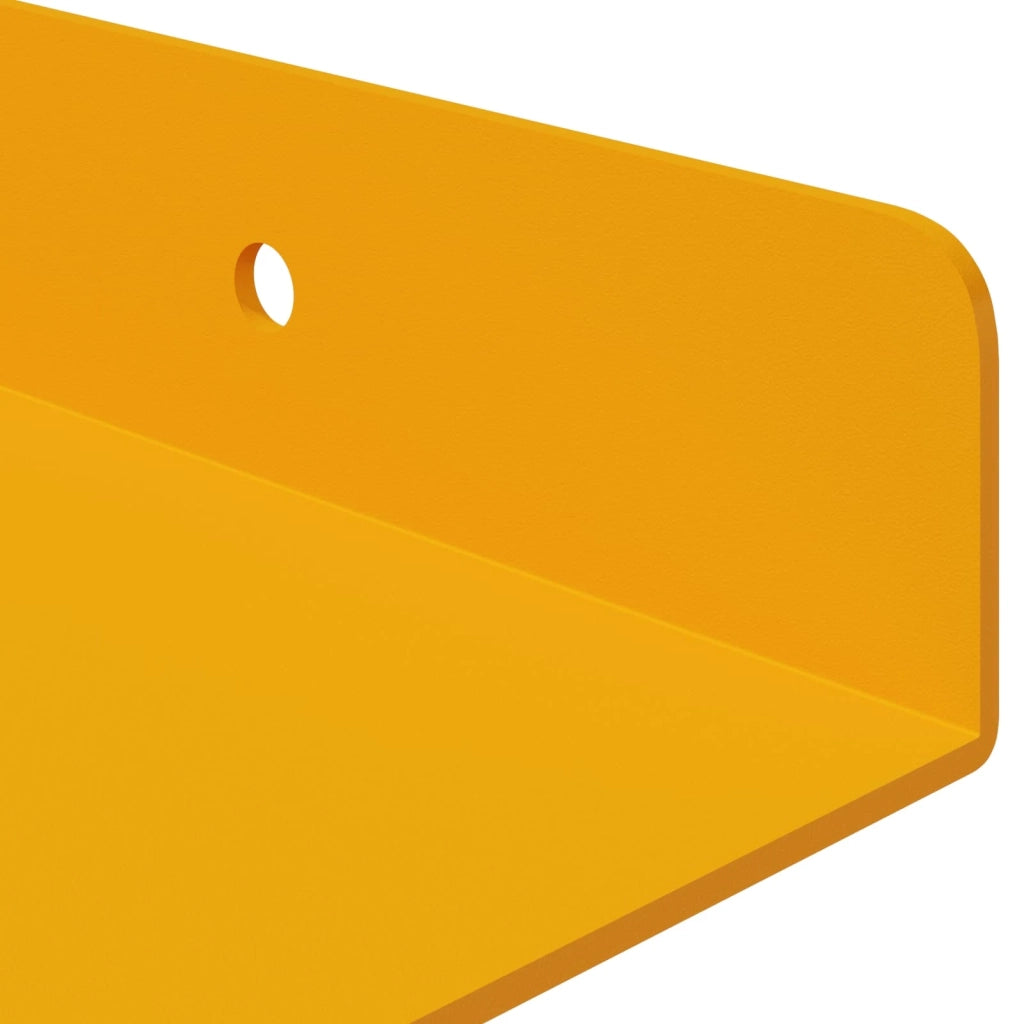 Mensola sospesa 2 pcs Giallo senape 60 x 18 x 2,5 cm Acciaio