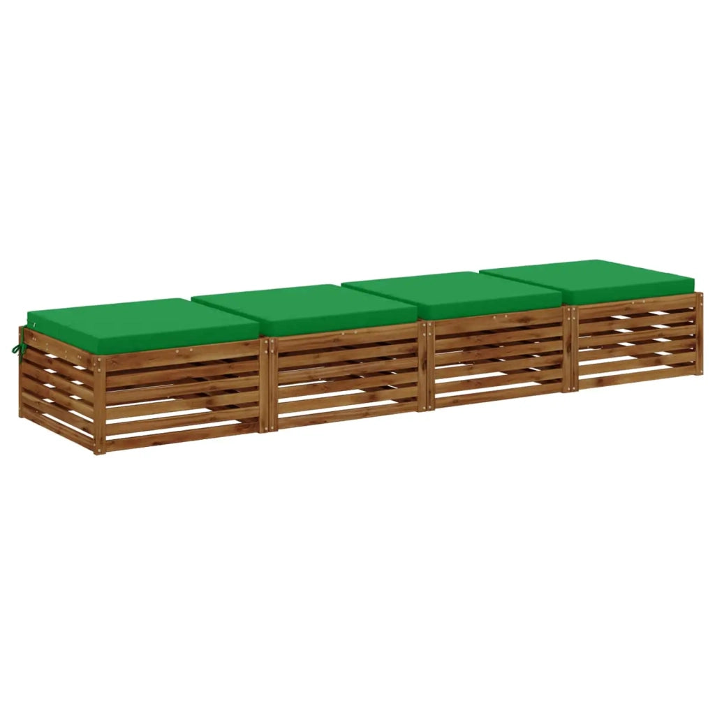 Cuscini per Sedia in 4 Pezzi SOEST 4 pz 100% Poliestere Verde 945090