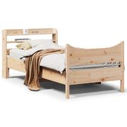 Giroletto con Testiera 75x190 cm in Legno Massello di Pino 3307068
