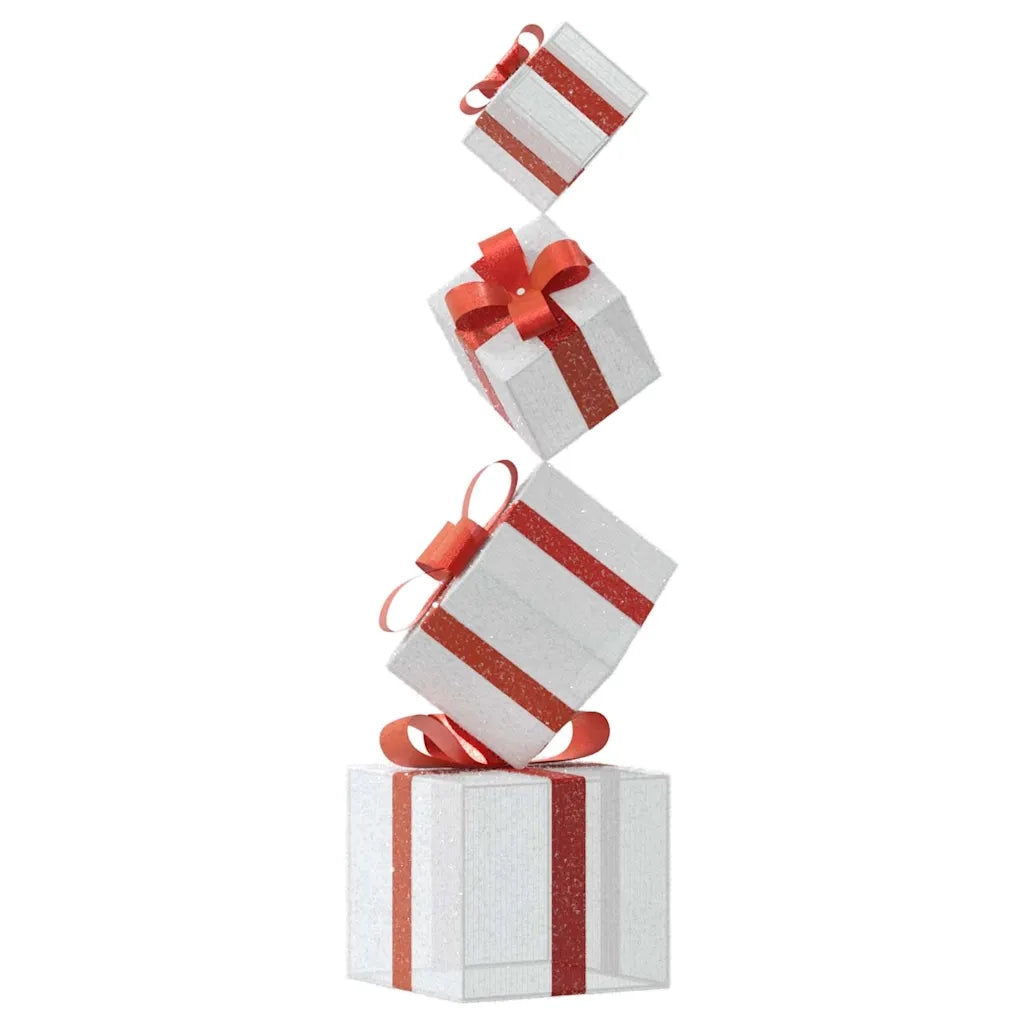 Confezione Regalo Decorazione Natalizia 80 LED Bianco Caldo