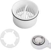 Douchecapigliatura zeef, dompelbocchetta per douchecapigliatura zeef, sifone per drenaggio doccia, compatibile con connessura di scarico 6960, 6961, 6962, 6963, plastica, bianco, liscio, plastica con sigillatura.