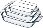 Set di Piatti - Forma da Cottura in Vetro - Cucina Servizio Conservazione - Vetro Borosilicato - 39 x 25 mm - Translucido