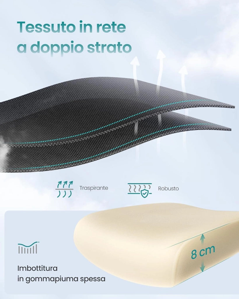 SONGMICS Sedia Ergonomica da Ufficio, Sedia Computer, Tessuto Rete a Doppio Strato, Braccioli Sollevabili, Supporto Lombare Adattabile, Poggiatesta Regolabile, per Studio, Nero Inchiostro OBN041B01