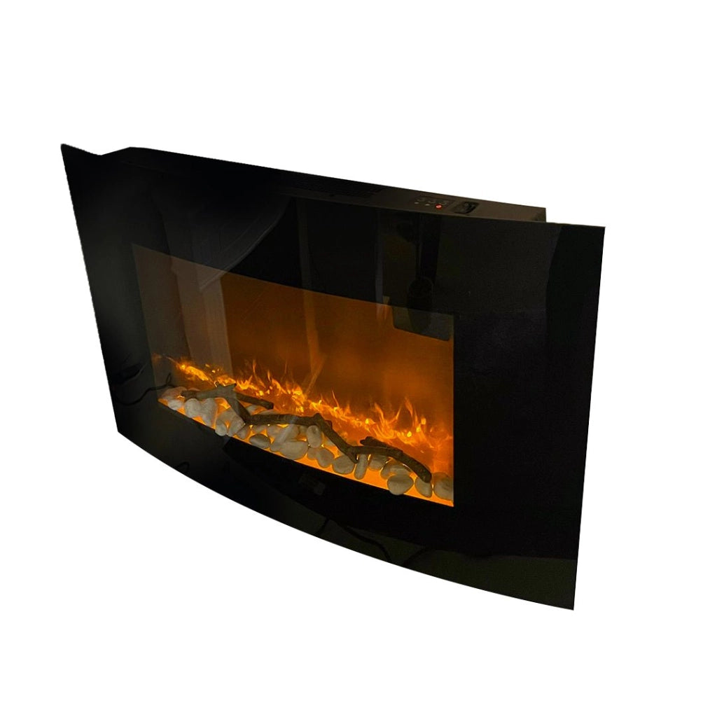 Camino elettrico caminetto da parete 88,5x13,5x56 - SAN DIEGO