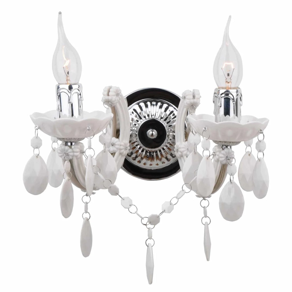 LÚZETE - APPLIQUE 2 LUCI PRIMAVERA BIANCO