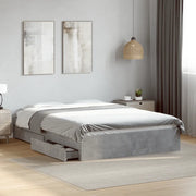 Giroletto Cassetti Grigio Cemento 135x190 cm Legno Multistrato