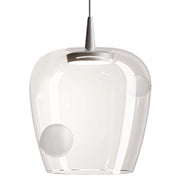 Zafferano Lampada a sospensione Bilia 27 LED 8W 2700K 645lm in alluminio sabbiato, design raffinato con diffusore in vetro borosilicato soffiato