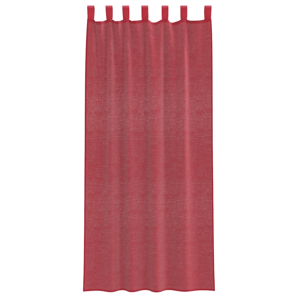 Tende in Voile con Tasche per Aste 2 pz Rosso Vino 4102248