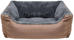 Cuccia per Cani e Gatti Doubleface 62x50x17 cm in Poliestere Love Tortora