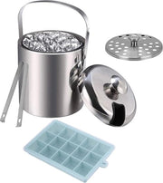 Semifreddi con coperchio - manico - pinza per semifreddi - forma a cubetti di ghiaccio in silicone - 13 l - piccola semifreddi - acciaio inossidabile - metallo - supporto per cubetti di ghiaccio - raffreddatore per bar - raffreddare birra