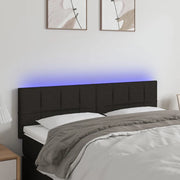 Testiera a LED-Testata con LED Nera 144x5x78/88 cm in Tessuto 620239