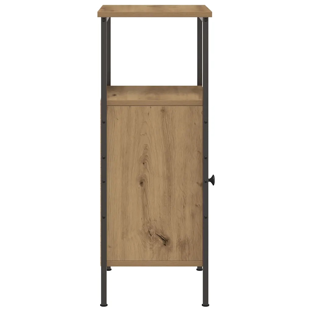 Comodini 2pz-Set di 2 Tavolino da notte Rovere Artigianale 41x31x80cm in Legno Multistrato