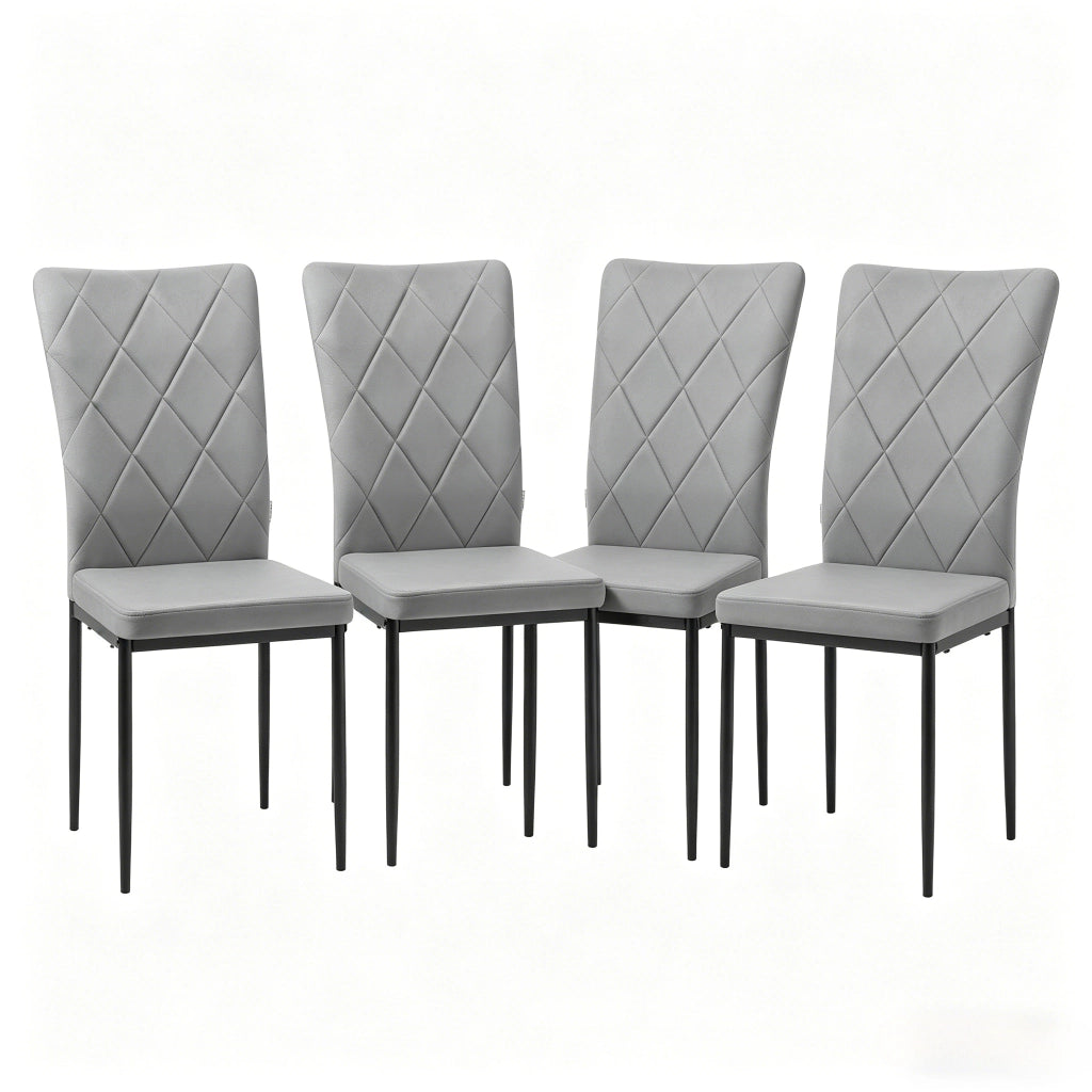 SEDIA DA PRANZO IMBOTTITA 42 x 94,5 x 59 cm Velluto Grigio Scuro Set da 4 pezzi