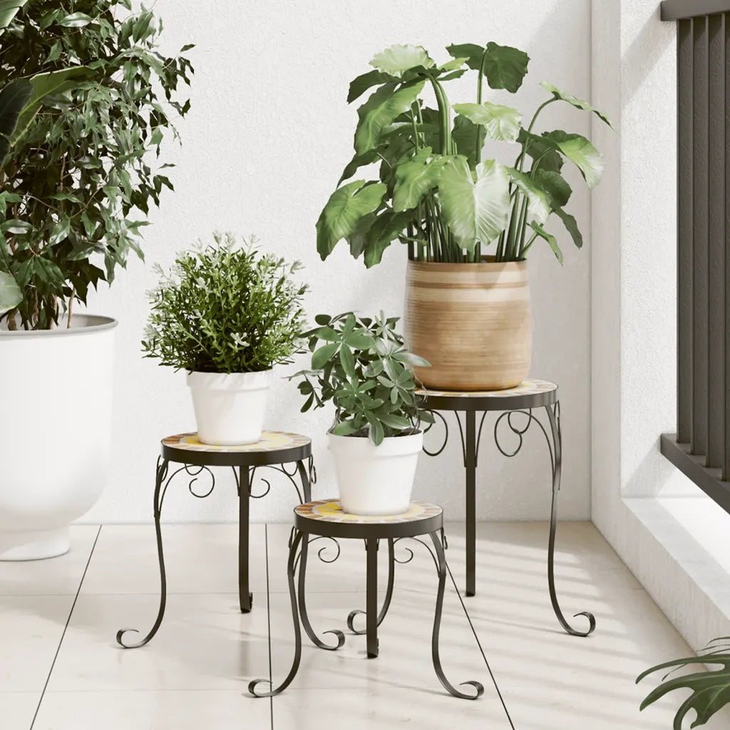 Supporti per piante | Sostegno per piante 3 pz Terracotta e Bianco in Ceramica