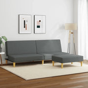 Divano Letto 2 Posti con Poggiapiedi-Sofa Letto 2 Posti-Daybed Grigio Scuro in Tessuto 864717