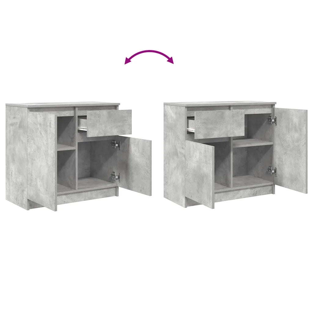 Credenza con Cassetto Grigio Cemento 71x35x65 cm in Truciolato