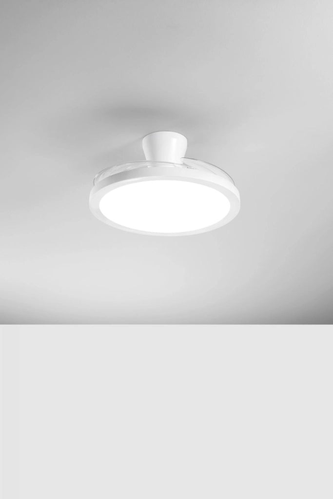 PLAFONIERA LED VENTILATORE CONDOR RETRATTILE BIANCO 46W 4050LM CCT DIMMER CON RGB DIGITALE CON TELECOMANDO RF INCLUSO 24X49CM