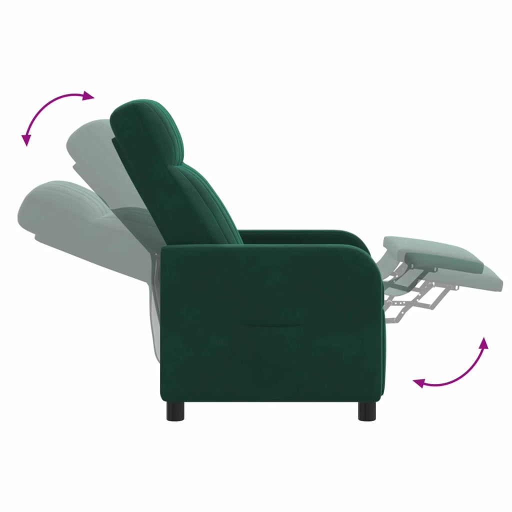 Divano Sedia-Poltrona reclinabile Verde Scuro Velluto (V)