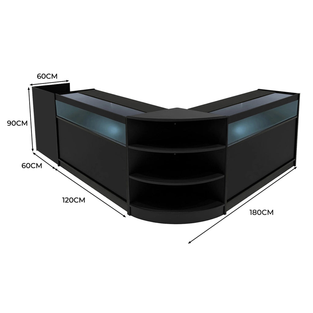 Set Banconi Neri LED Sagittarius B1200 LM60 TB60 Vetrina con Serratura