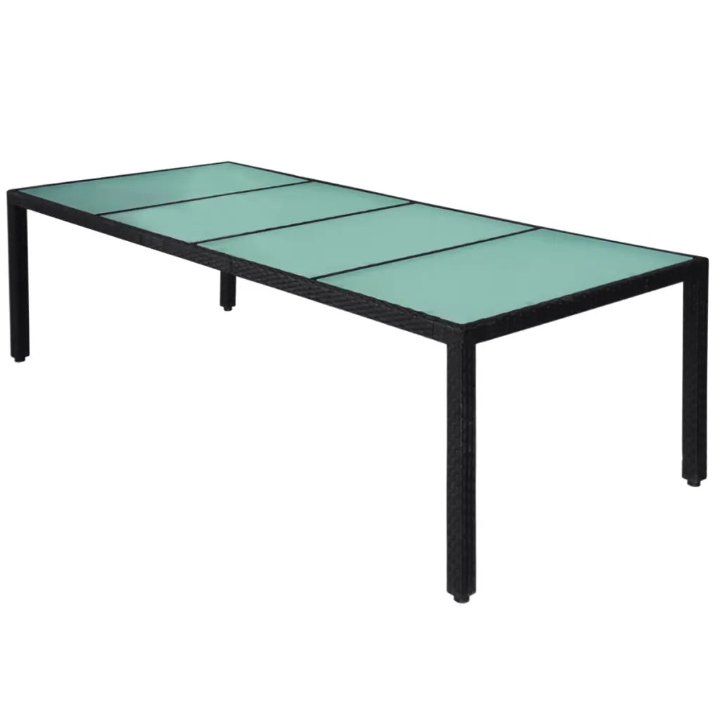 Set da Pranzo da Giardino 11 pz con Cuscini in Polyrattan Nero  cod mxl 42221