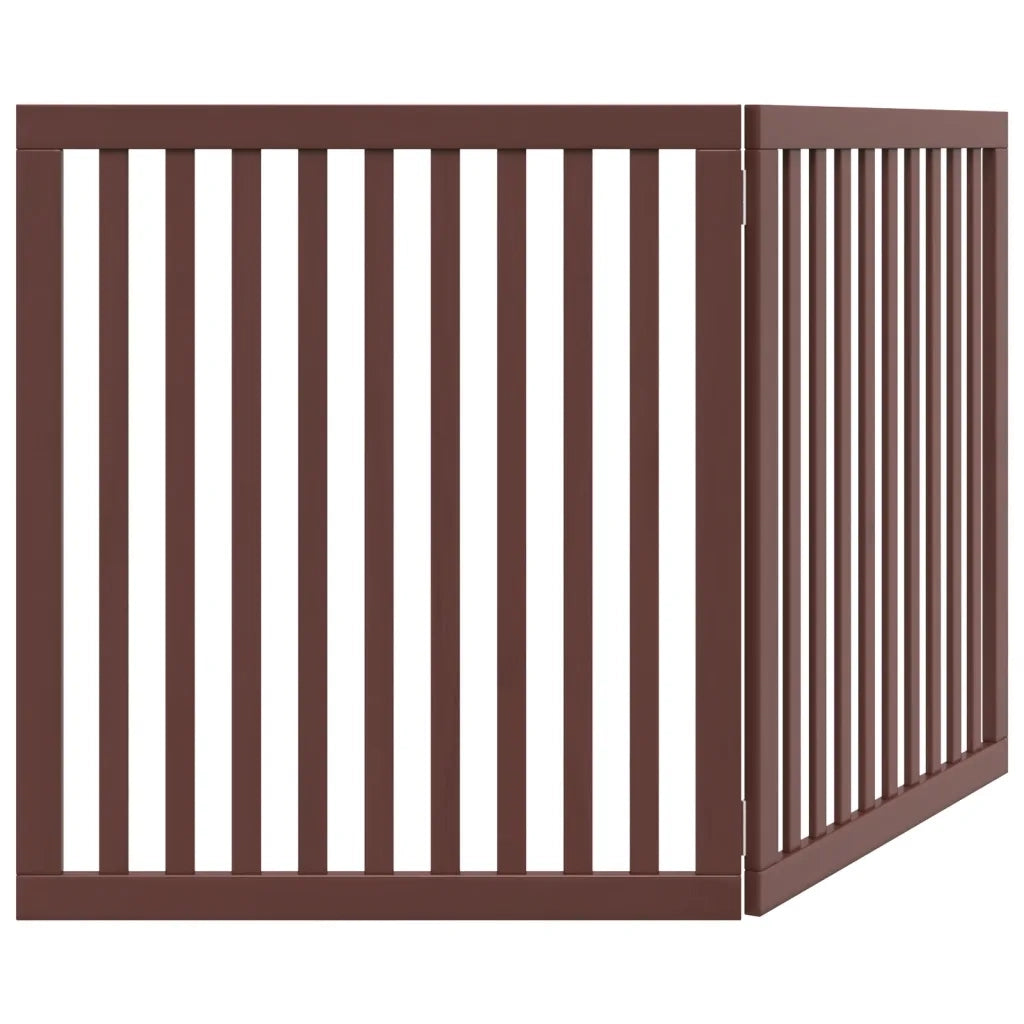 Cancello Cani Pieghevole 2 Pannelli Marrone 160cm Legno Pioppo
