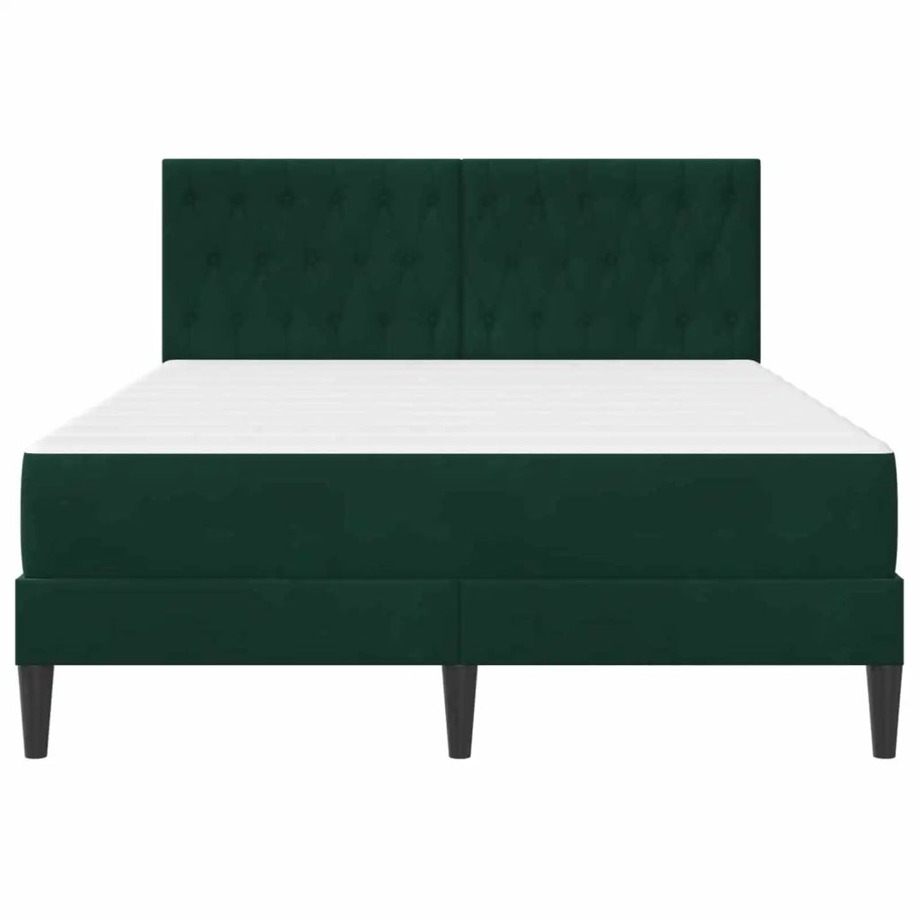 Struttura letto con materasso Verde Scuro 120 x 200 cm Velluto