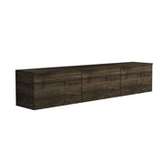 Mobile TV sospeso in legno "Neon" con illuminazione LED - 160 x 32 x 35 cm - Marrone scuro