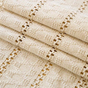 Tessuto Macramé Beige 30x140 cm - Lino Tessuto di Cotone per Decorazione Rurale e Bohemien