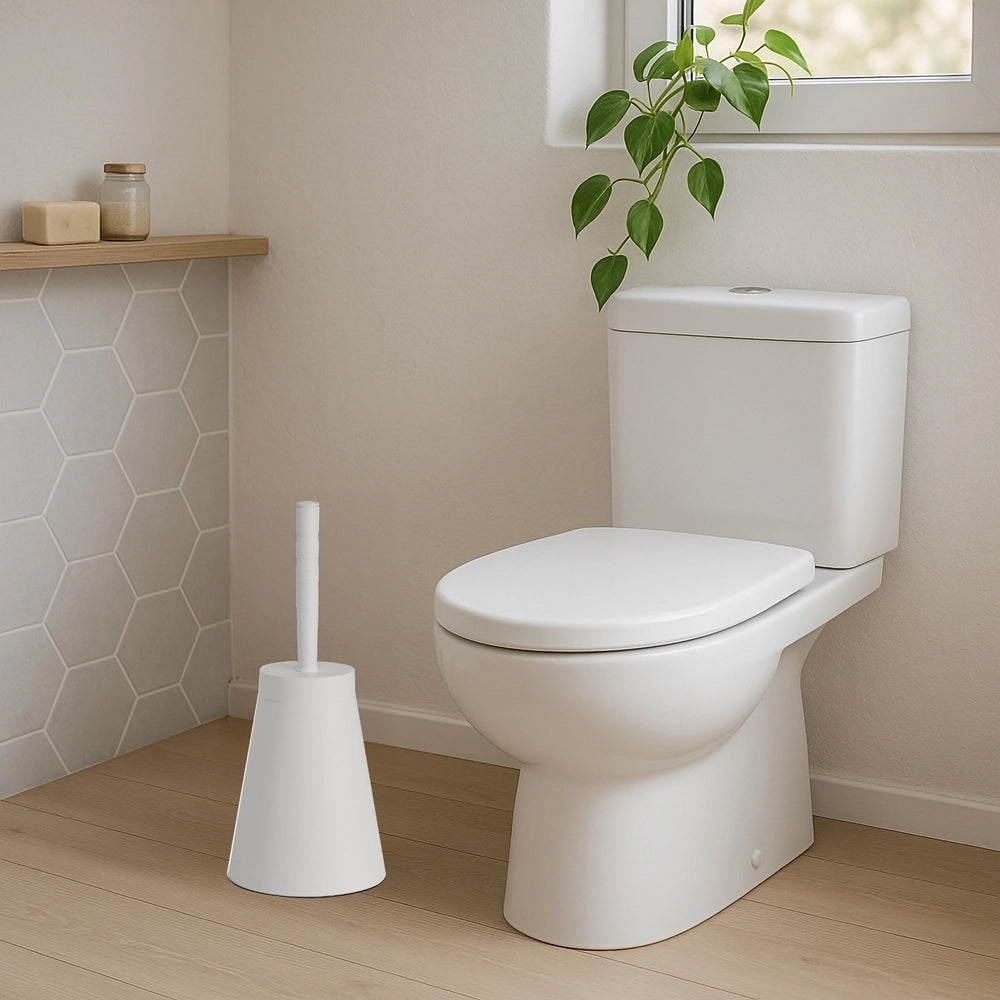Portascopino wc conico in Plastica bianco da appoggio